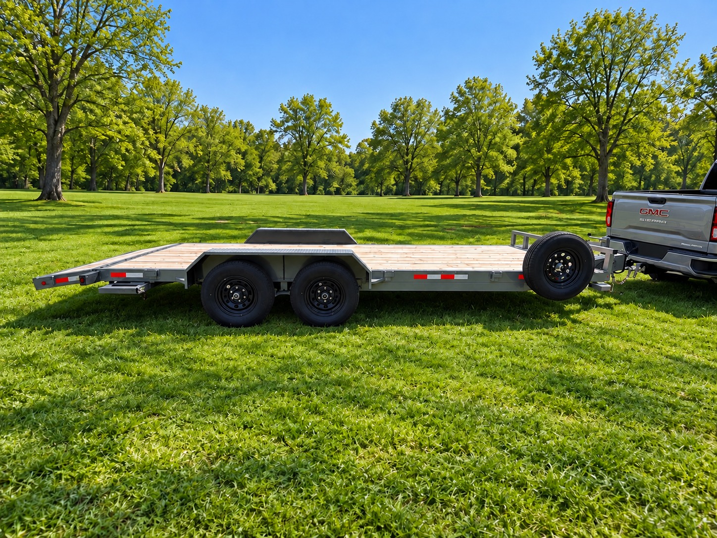 Ridgeline car hauler opposite side profile showing full 20ft length